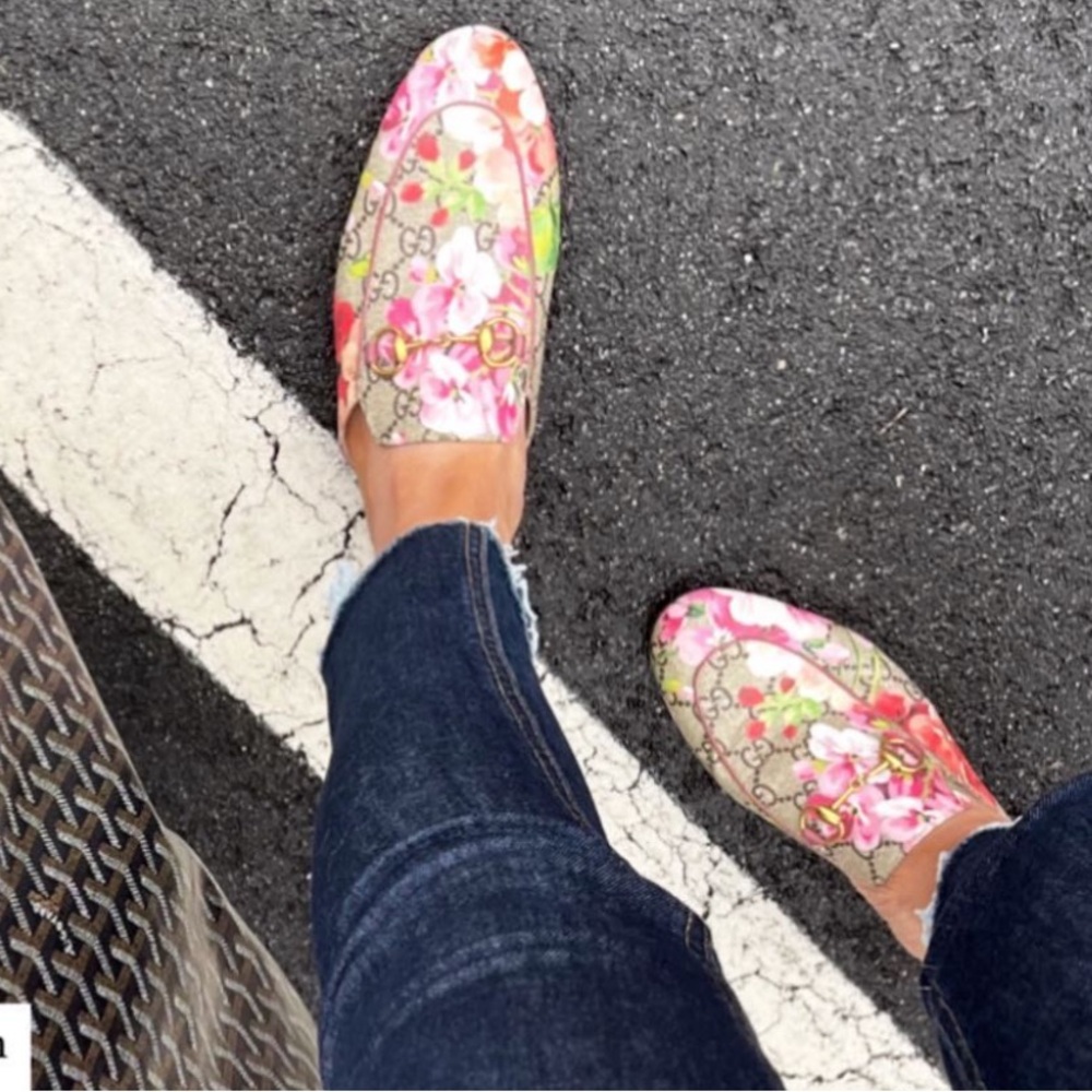 GG Supreme Monogram Blooms Womens Princetown Slippers